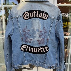 🥳Juicy Couture Outlaw Etiquette Blue Denim Jacket XL